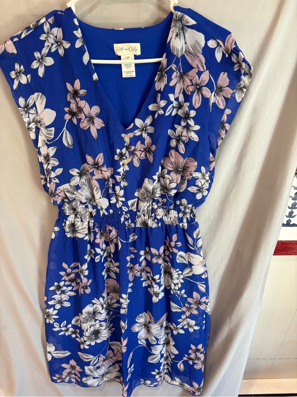 Kate and Lily Royal Blue Floral Dress Top